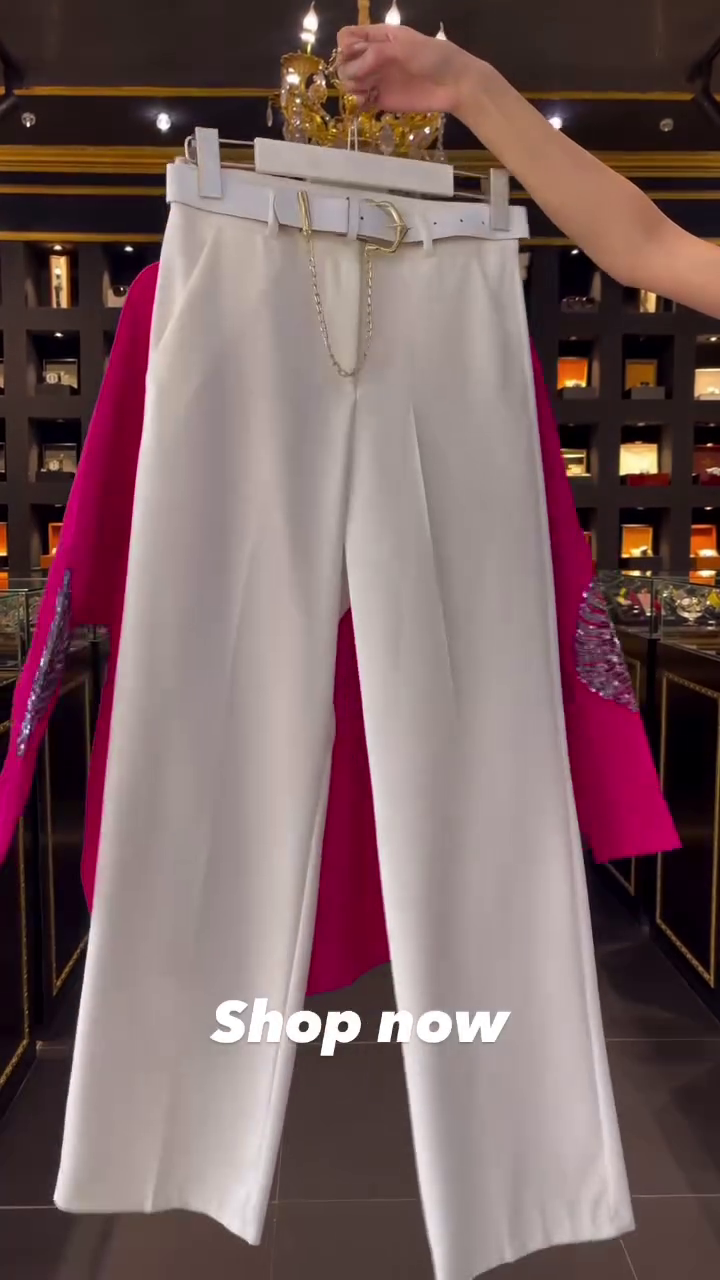 Elegant White High-Waist Formal Pants – Sophisticated Modern Bottom Wear