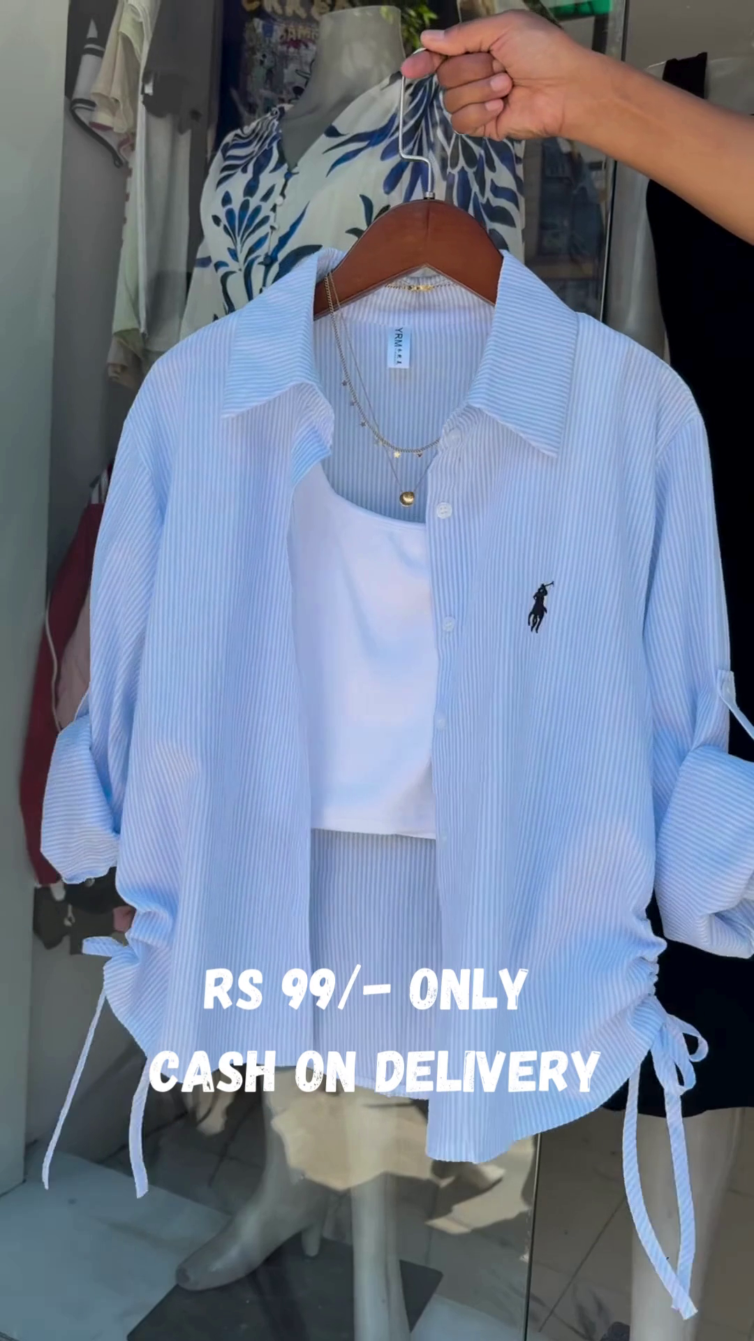 Trendy Mint Green Striped Shirt Set – Casual Street Style at an Unbeatable Price