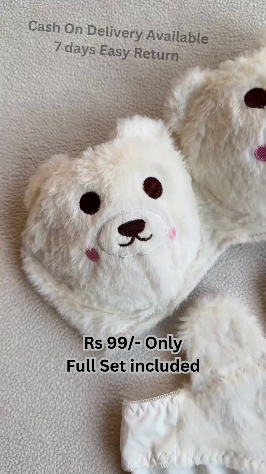 Cute Teddy Bear Winter Cap & Mittens Set – Soft, Cozy & Perfect for Kids