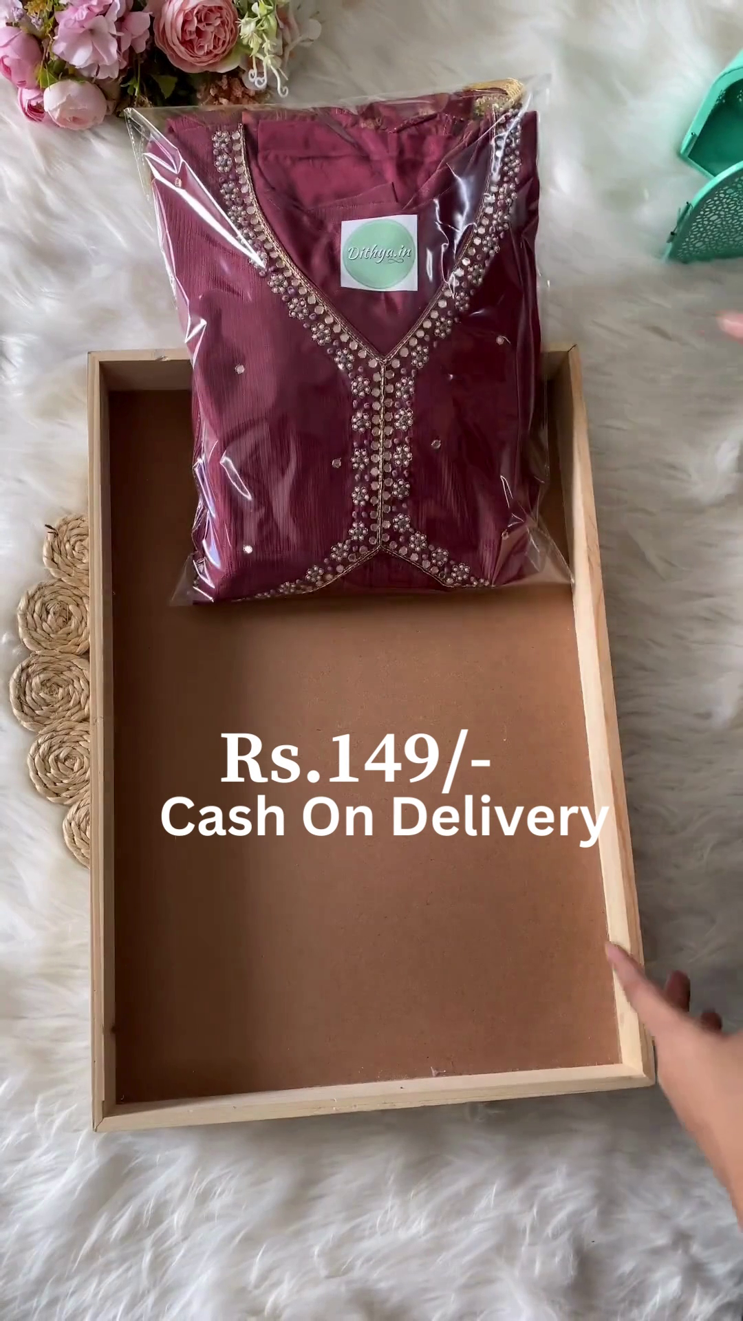 Elegant Maroon Embellished Kurti – Premium Style at Just Rs.149