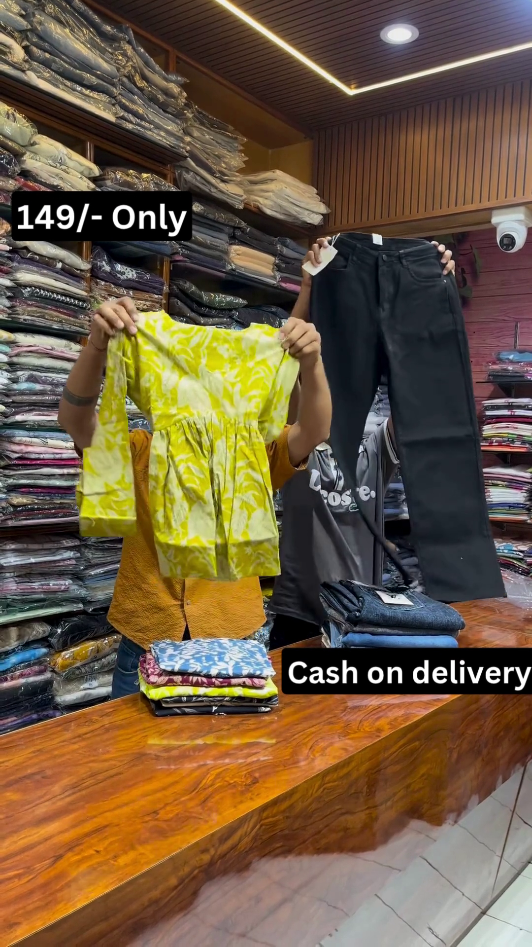 Trendy Yellow Printed Peplum Top with Classic Black Jeans