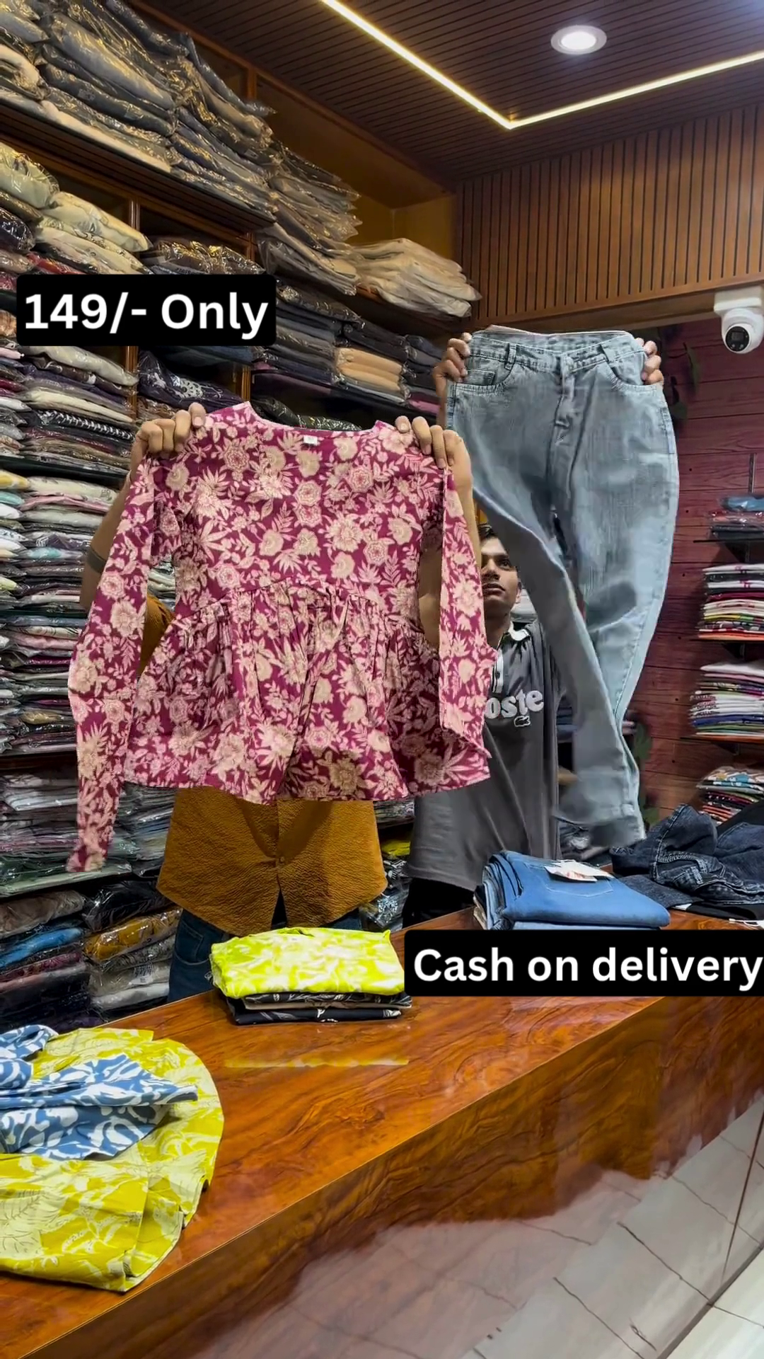 Trendy Yellow Printed Peplum Top with Classic Black Jeans