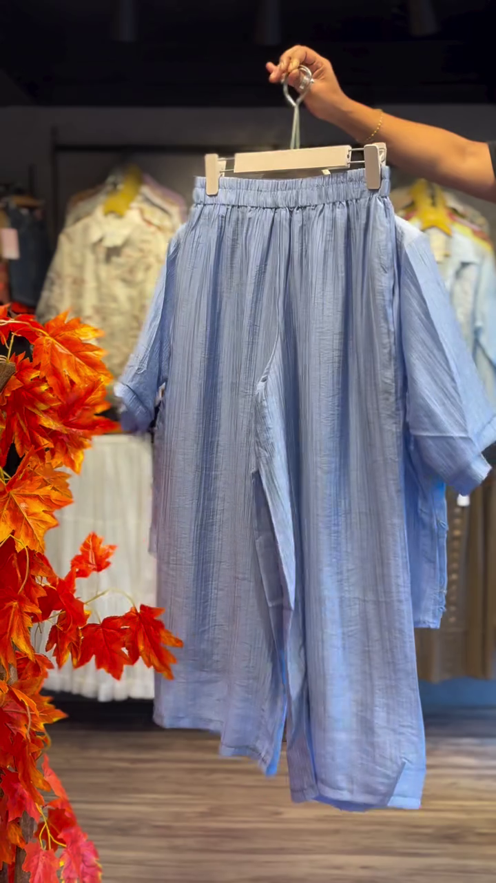 Soft Sky Blue Relaxed Co-Ord Set for Minimal Everyday Fashion