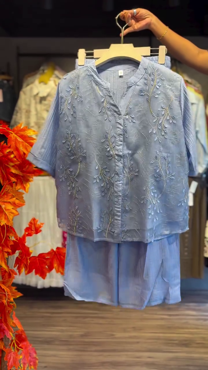 Soft Sky Blue Relaxed Co-Ord Set for Minimal Everyday Fashion