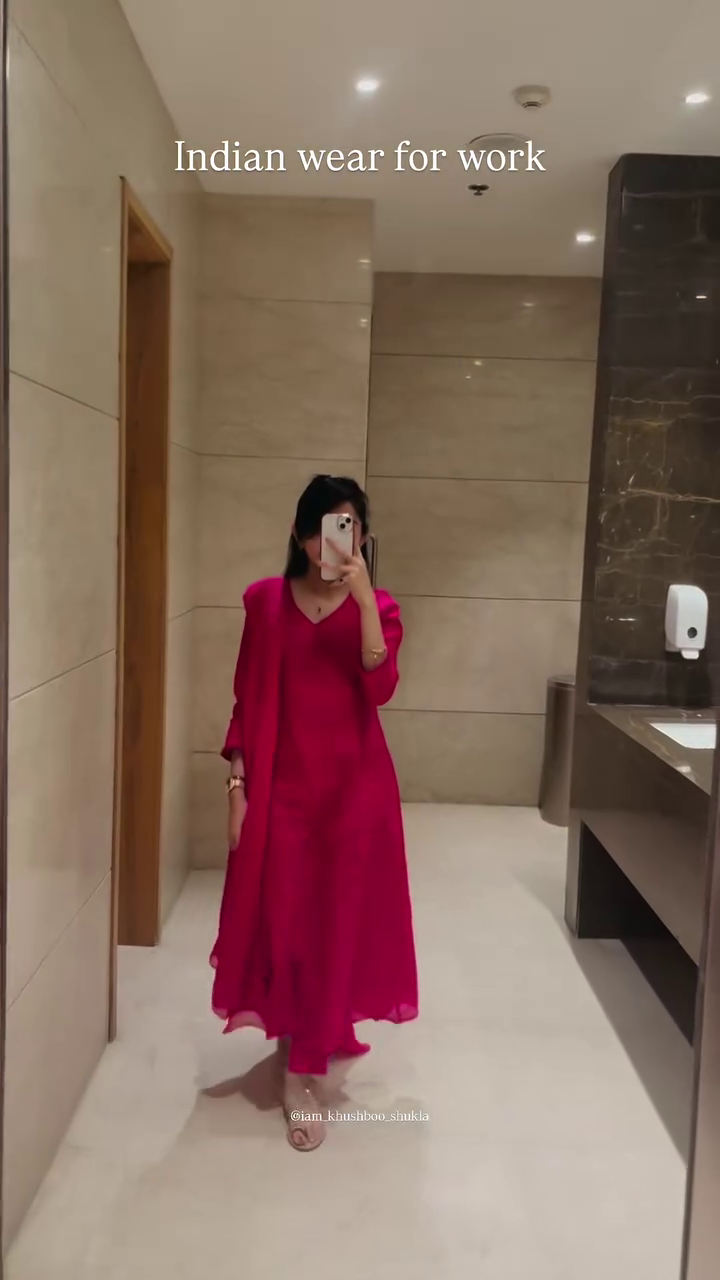 Elegant Pink Indian Workwear Outfit for Modern Office Style