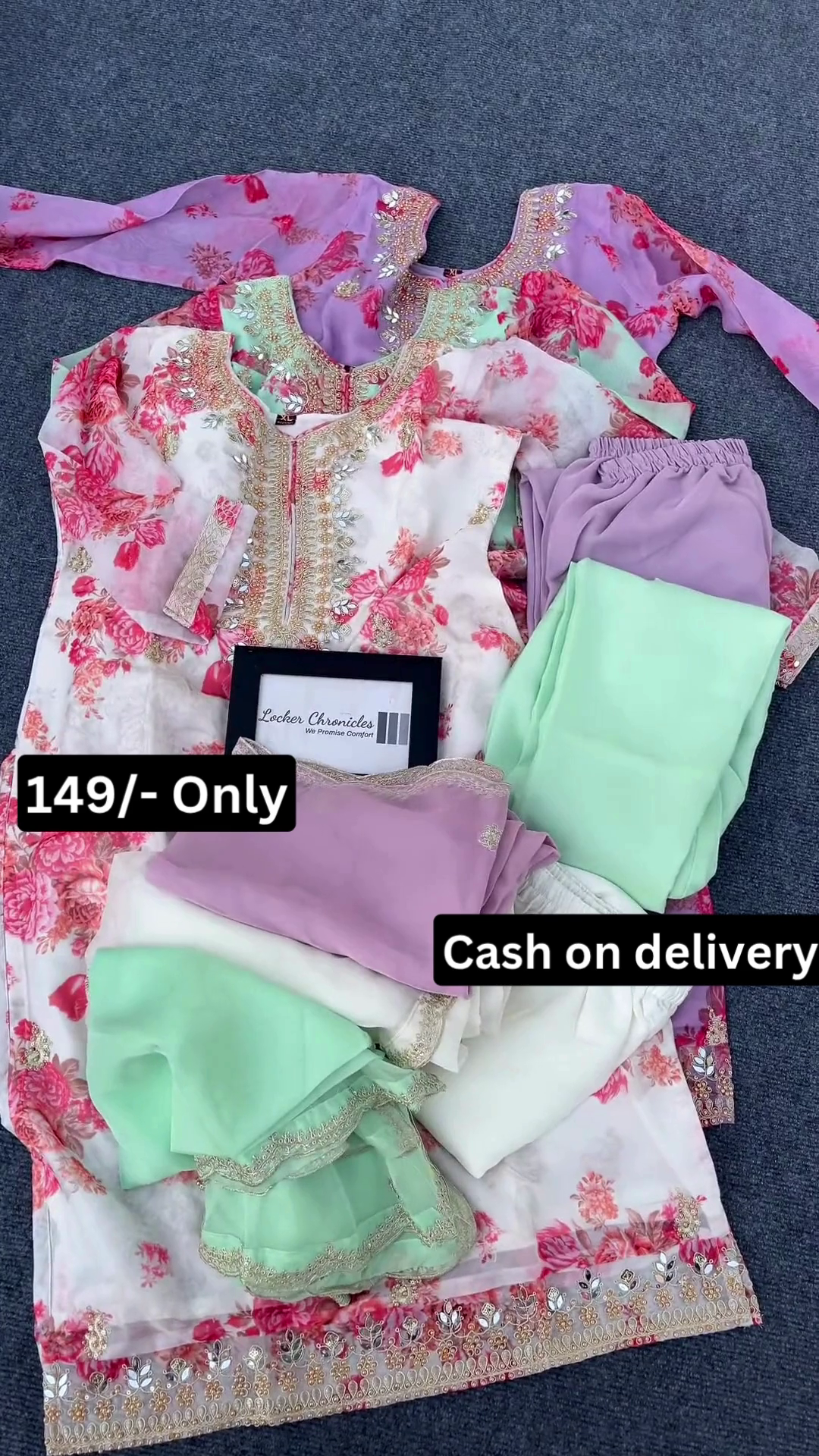 Charming Floral Kurta Set with Soft Pastel Dupatta