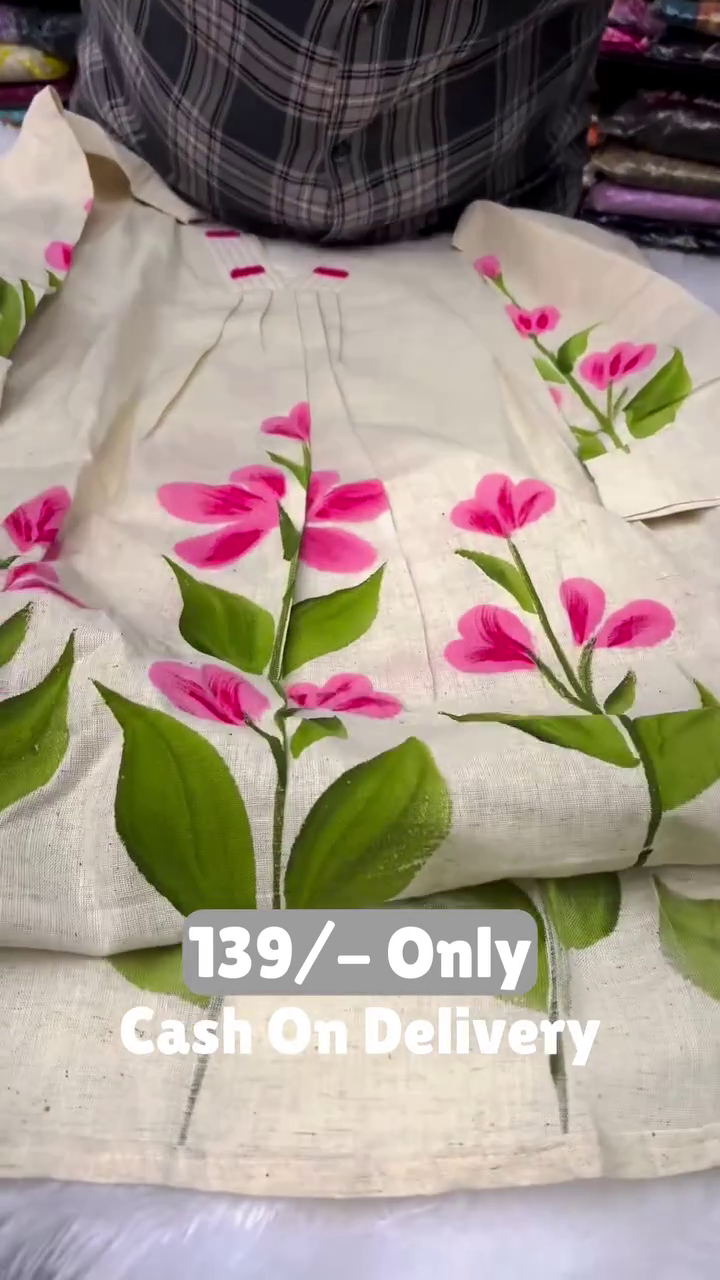 Hand-Printed Floral Cotton Kurta for Fresh Everyday Style