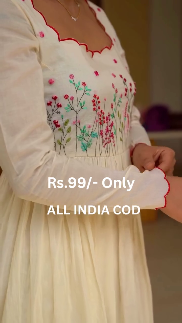 Graceful Cream Anarkali Set with Elegant Dupatta