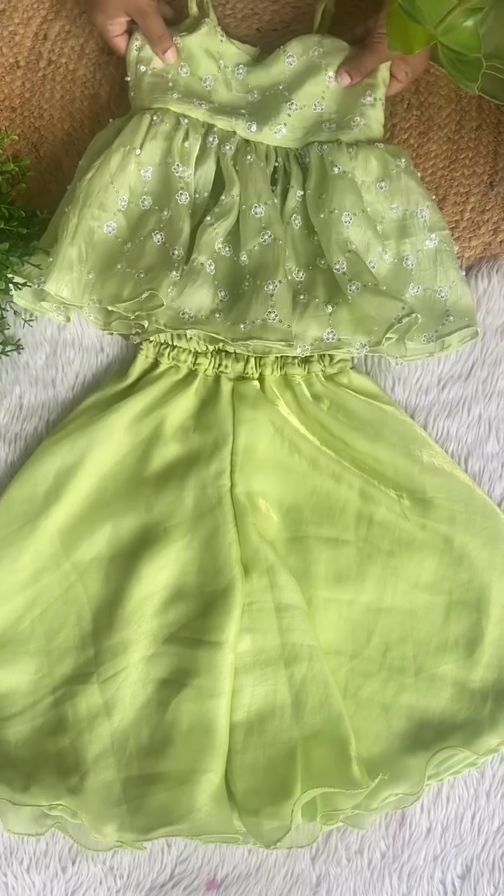 Adorable Green Kids Party Outfit – Fresh & Stylish