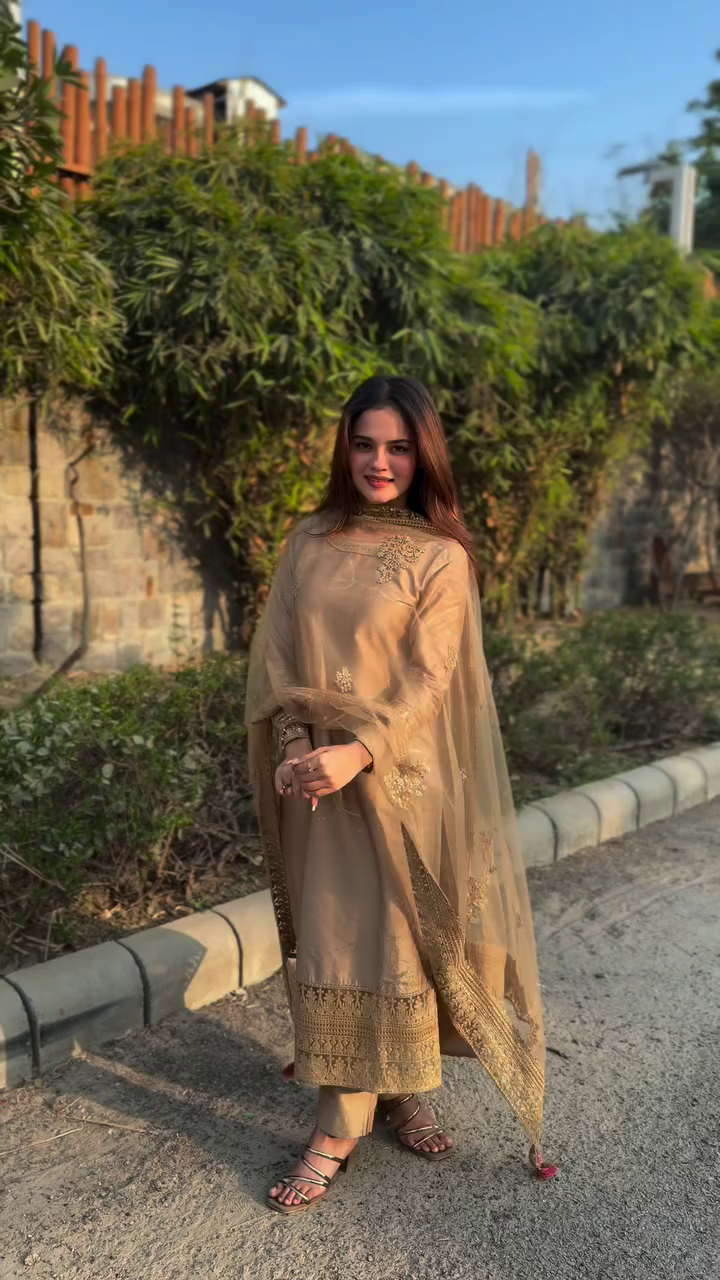 Timeless Grace in a Beige Embroidered Ethnic Suit