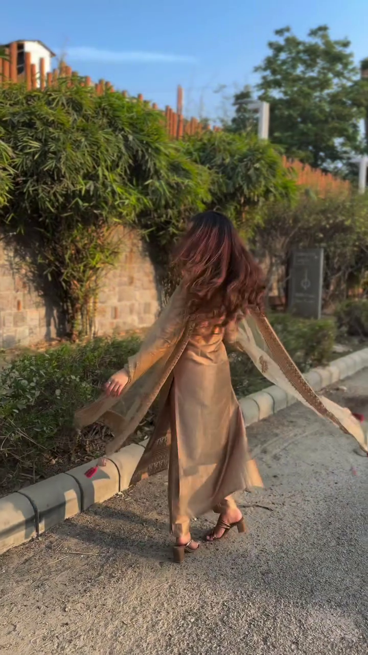 Timeless Grace in a Beige Embroidered Ethnic Suit