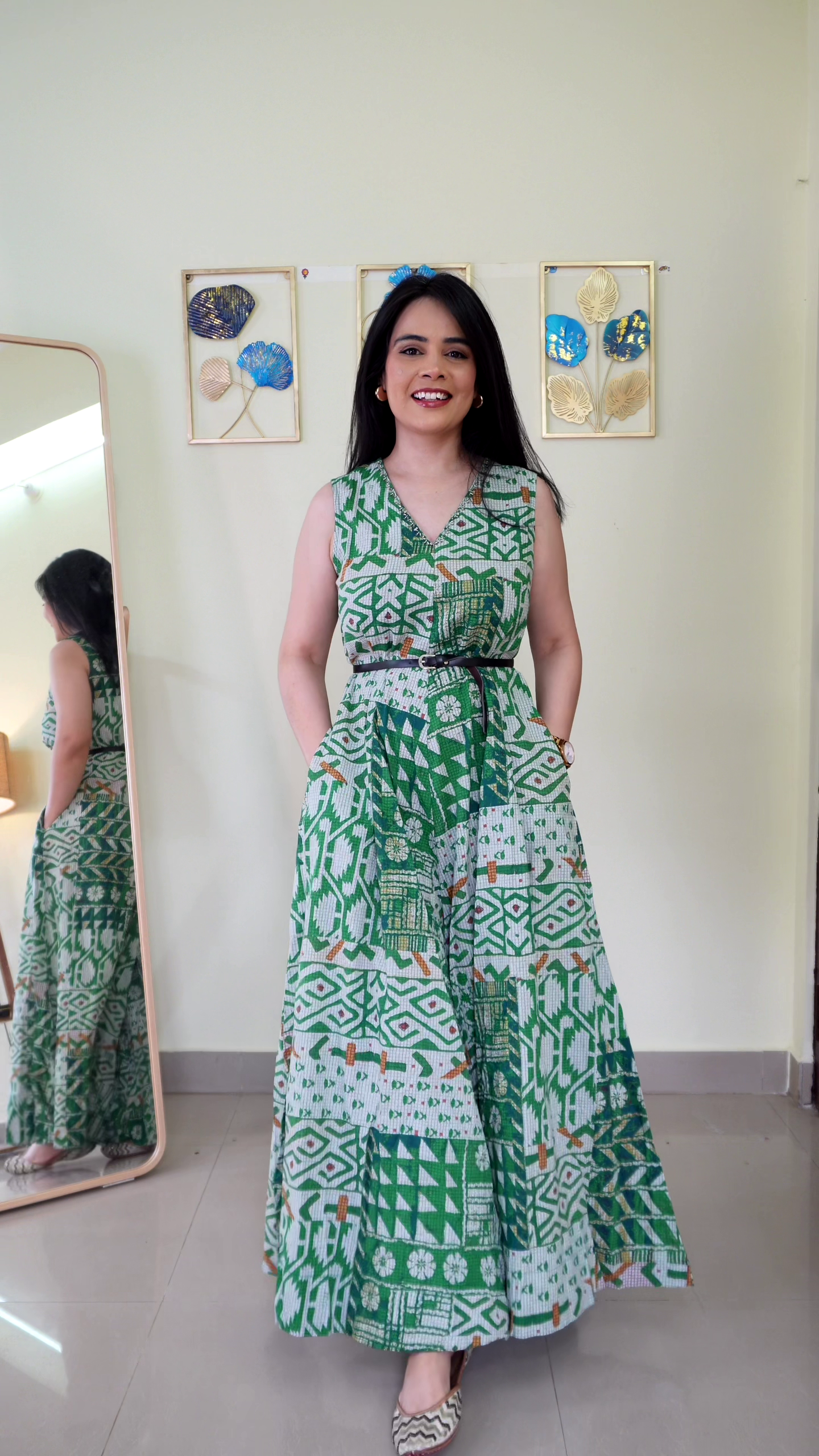 Bold and Beautiful in a Pink Printed Ethnic Ensemble