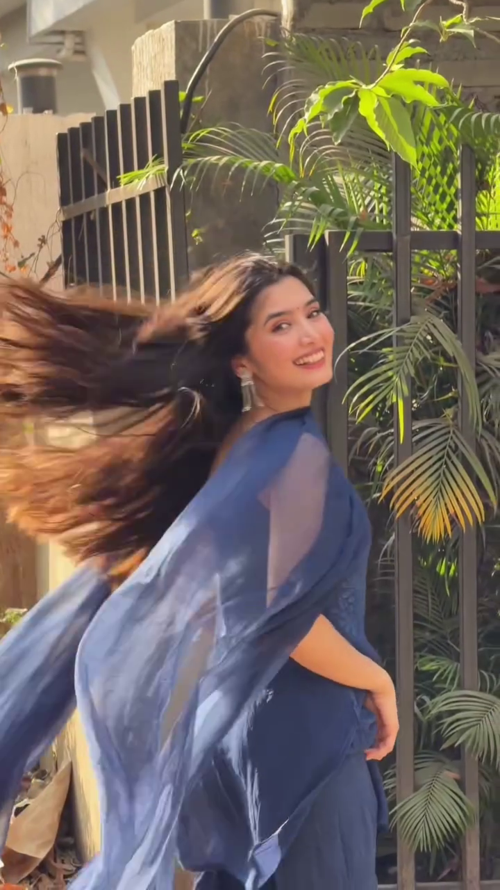 Effortless Charm in a Flowing Blue Indo-Western Look