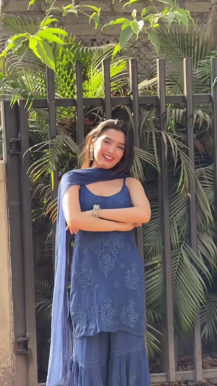 Effortless Charm in a Flowing Blue Indo-Western Look