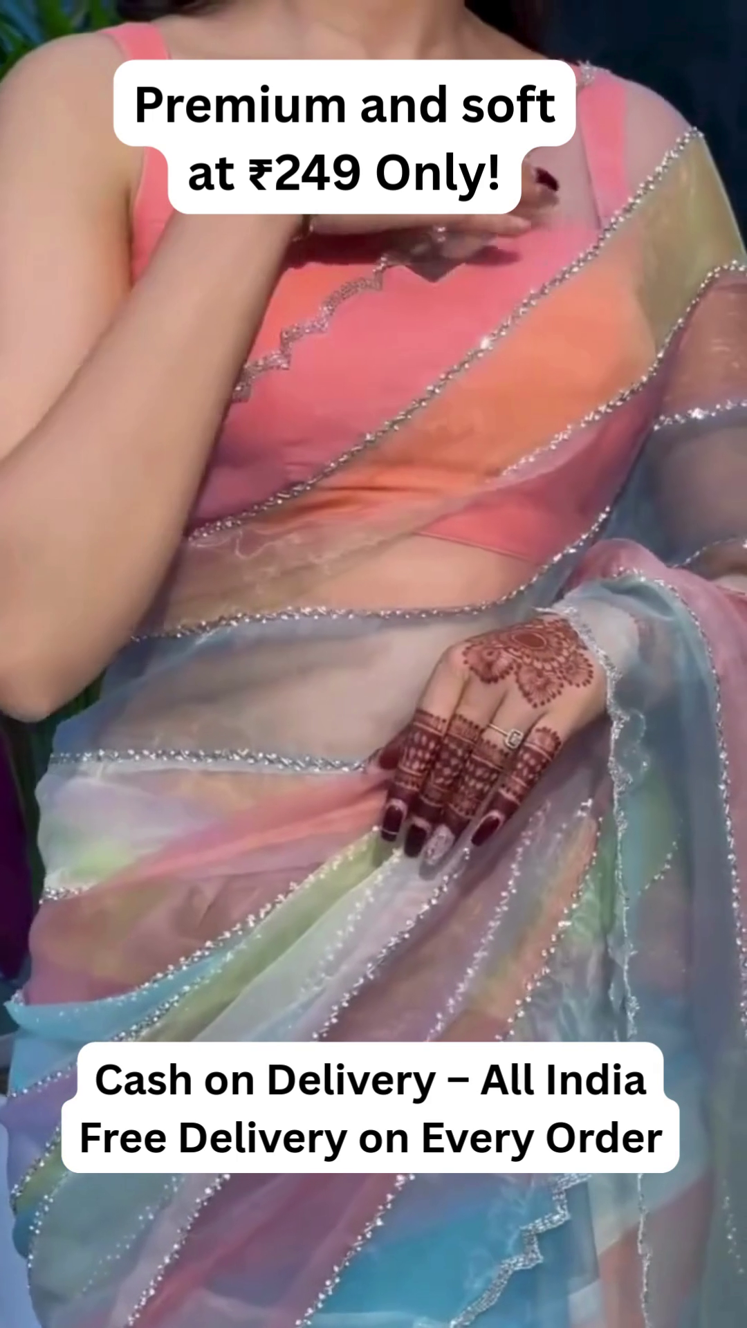 Premium Multicolor Organza Saree – Soft, Elegant & Festive Ready