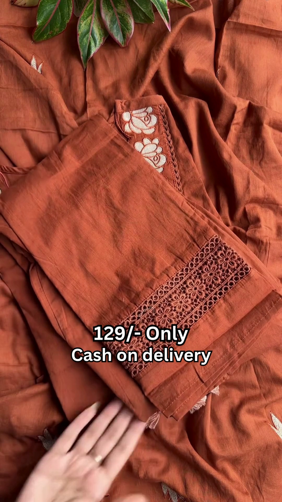 Stylish Rust Brown Kurta Set – Elegant Embroidery & Comfort