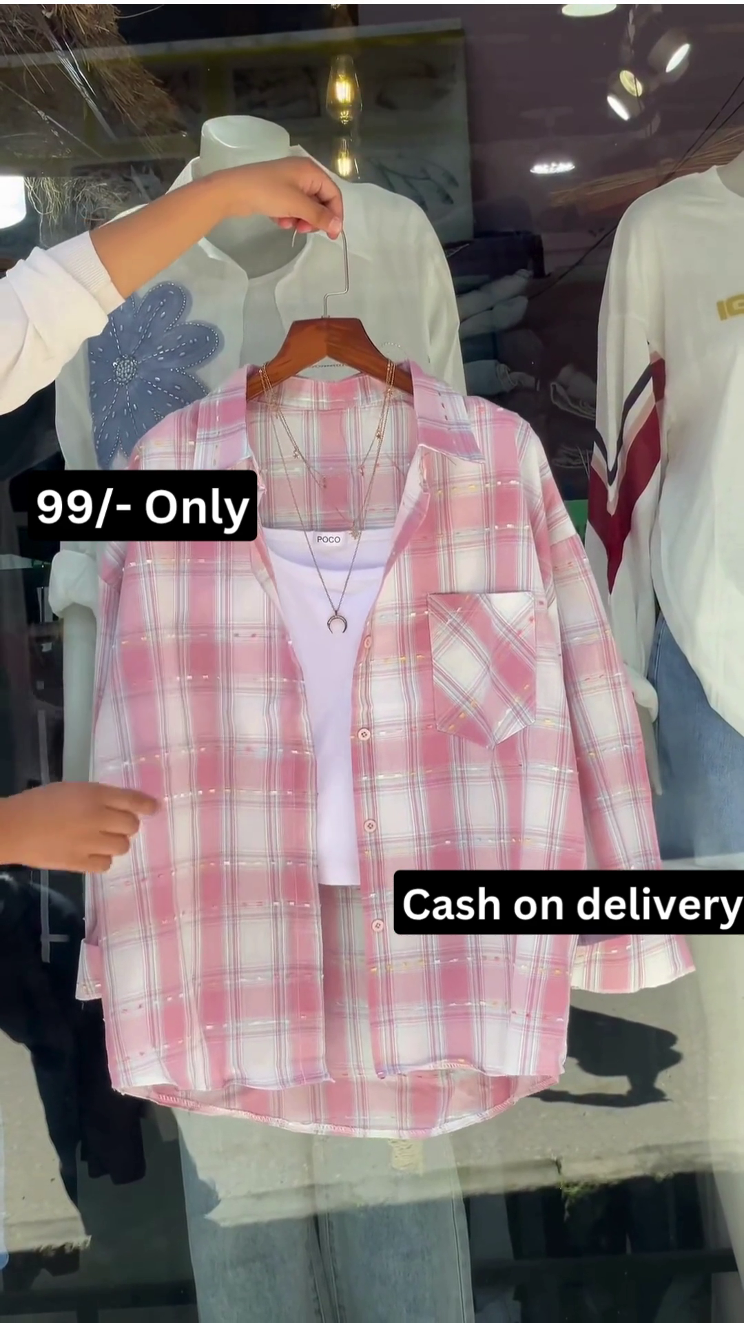 Trendy Pink Check Shirt Combo – Stylish Layered Look