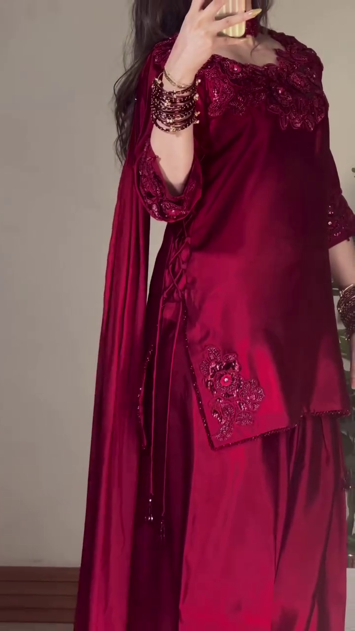 ❤️ Luxe Red Satin Dress – Statement Elegance