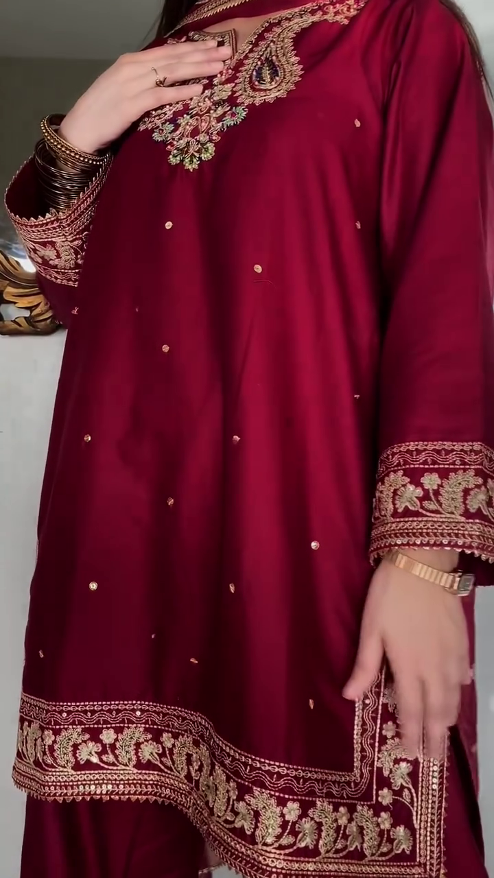 ❤️ Royal Maroon Kurta Set – Rich & Regal Vibes