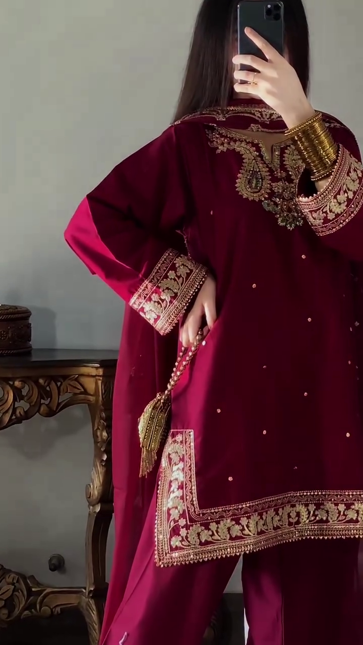 ❤️ Royal Maroon Kurta Set – Rich & Regal Vibes