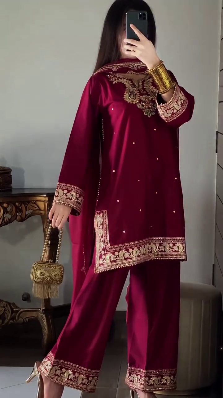 ❤️ Royal Maroon Kurta Set – Rich & Regal Vibes