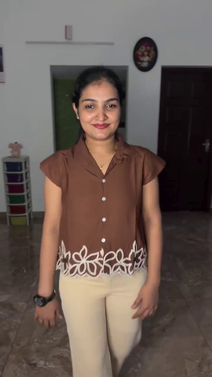 🤎 Smart Casual Brown Top – Simple Yet Stylish