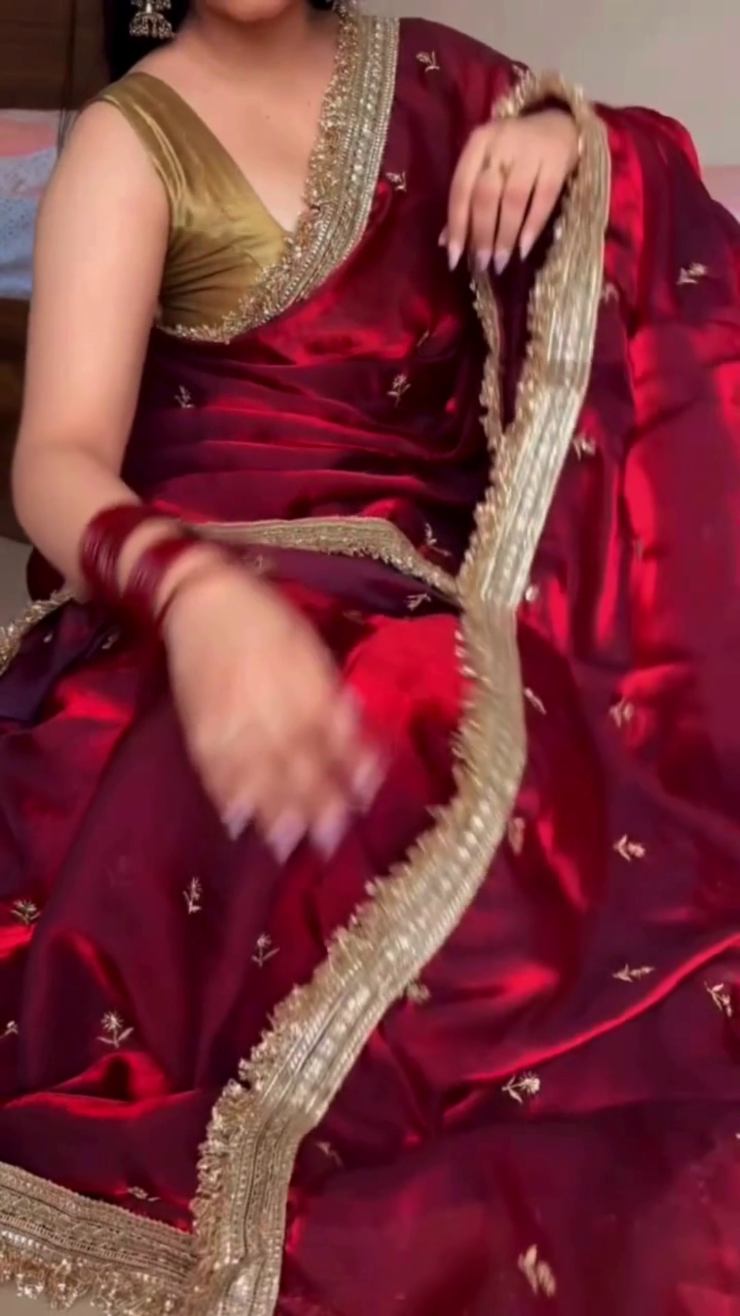 ❤️ Royal Red Saree – Timeless Ethnic Beauty