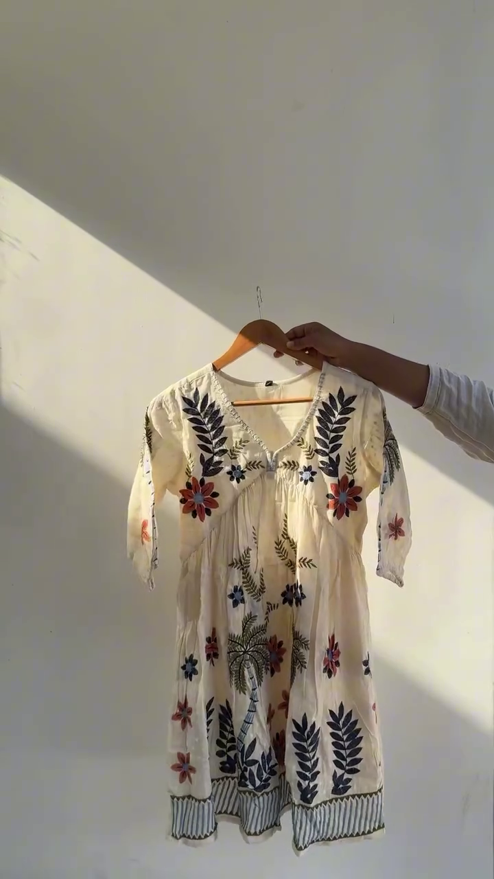 Elegant Beige Embroidered Dress – Soft & Stylish Summer Look