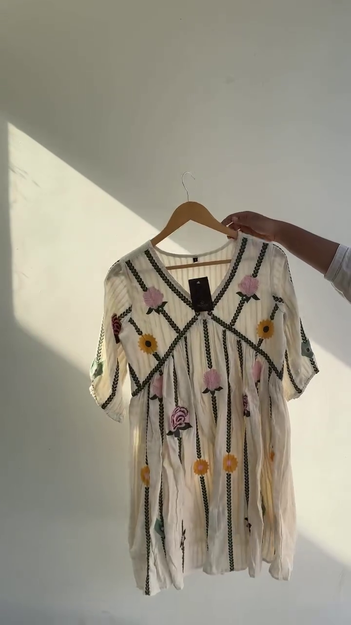 Elegant Beige Embroidered Dress – Soft & Stylish Summer Look