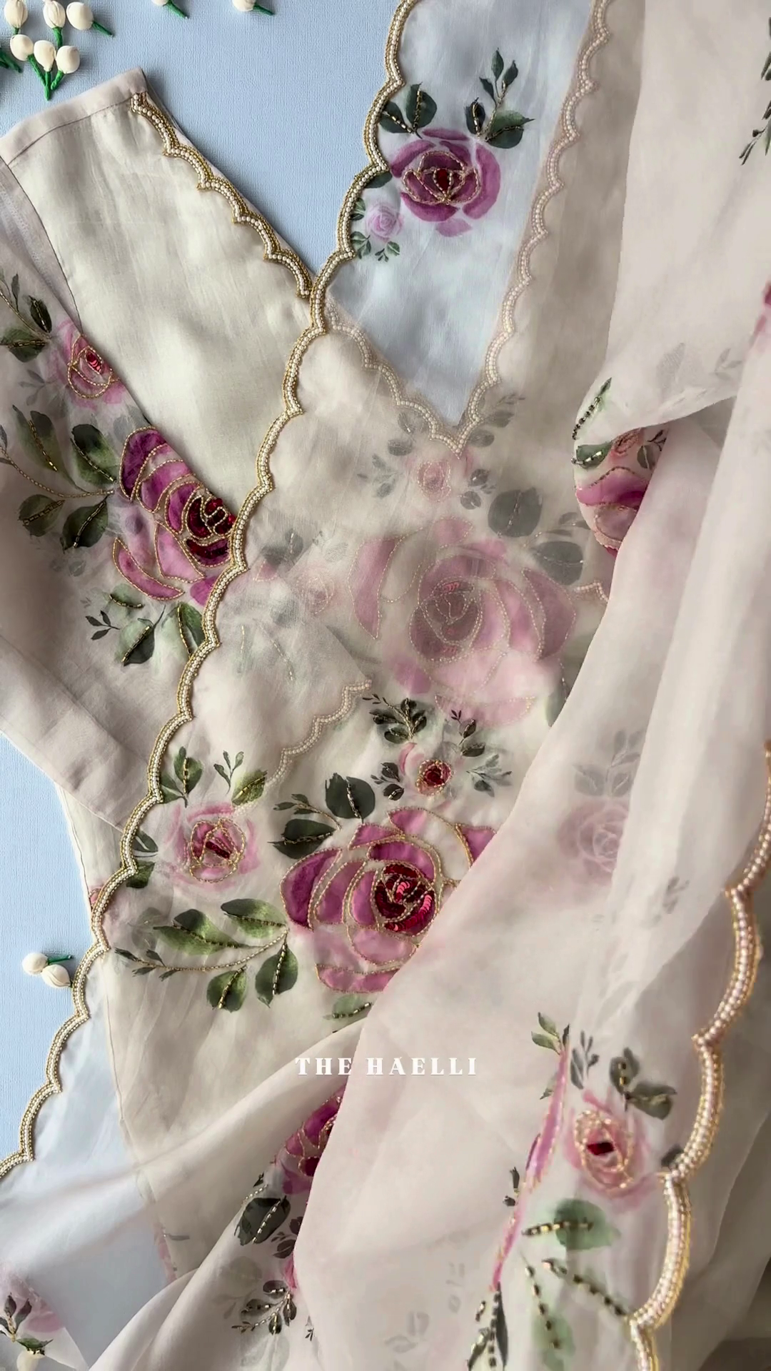 Ethereal Floral Organza Suit – Soft Elegance Redefined