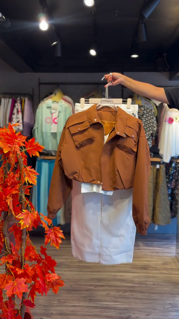 Rust Crop Jacket & Skirt Set – Bold Street Chic Statement