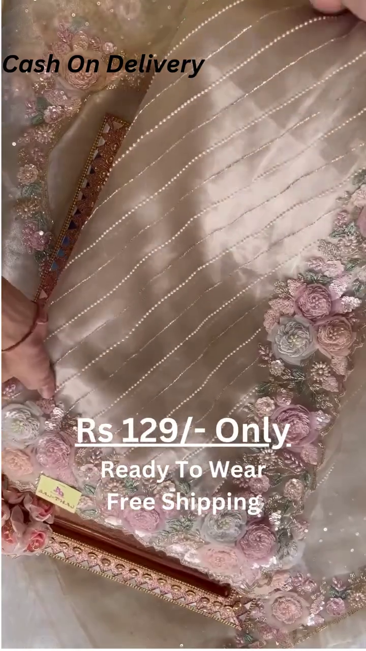 Luxury Embroidered Ready-to-Wear Saree – Premium Elegance