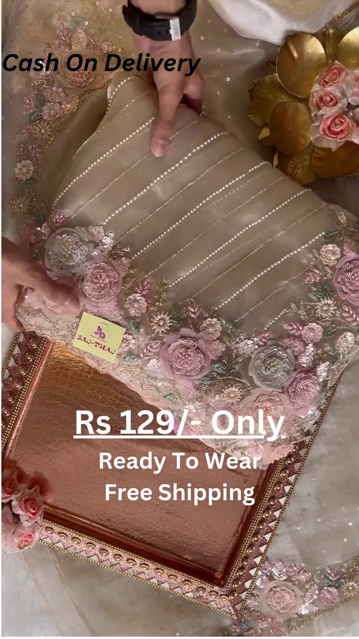 Luxury Embroidered Ready-to-Wear Saree – Premium Elegance
