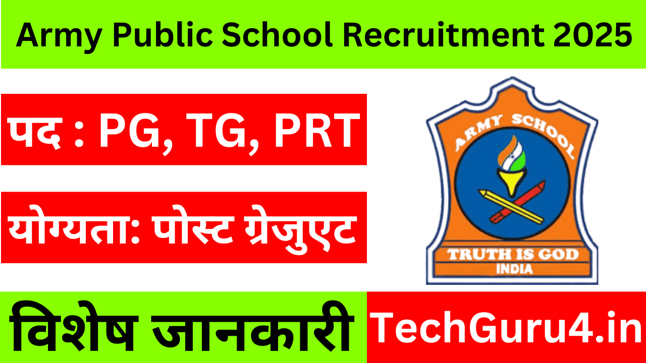 Army Public School PGT, TGT, PRT Recruitment 2025